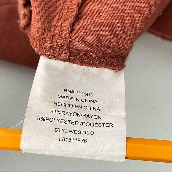 Versona Dark Rust Wide-Leg Ankle Pants Womens XL Lagen Look Boho Minimalist - Picture 7 of 13